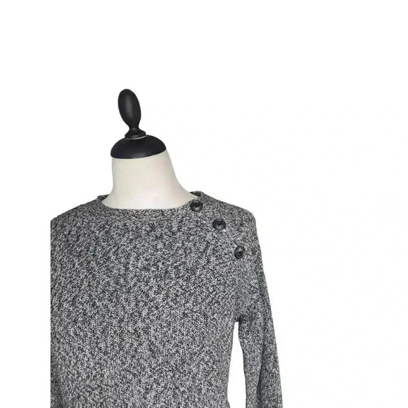 Loft Black and Gray Knit Sweater with Button Detail Size S - Picture 2 of 6
